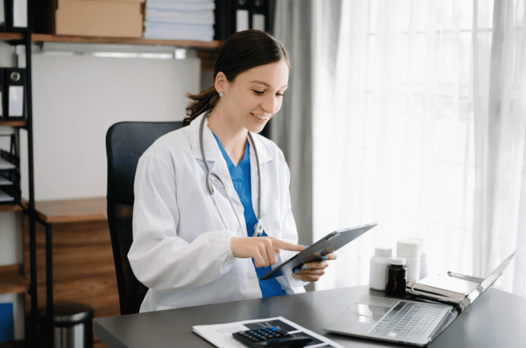 Medical Professional working