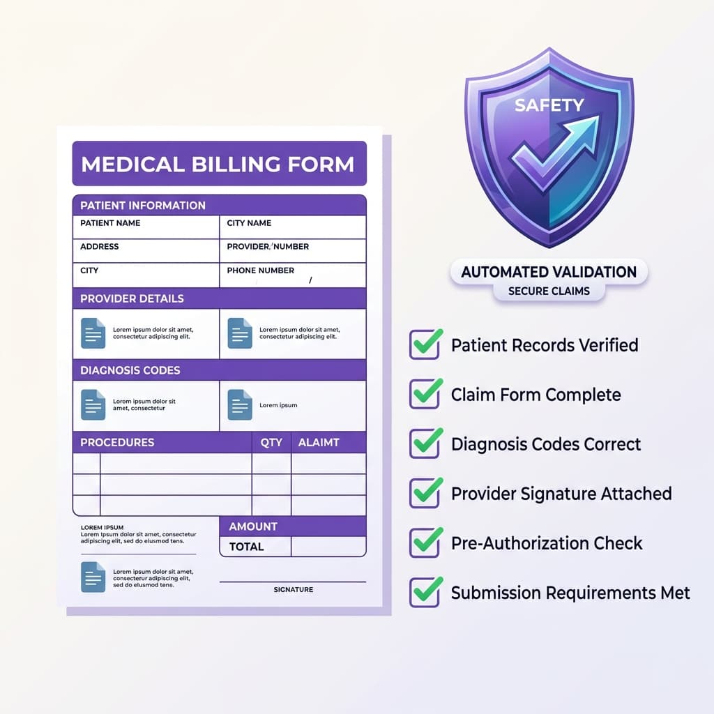 Chiropractic medical billing validation graphic