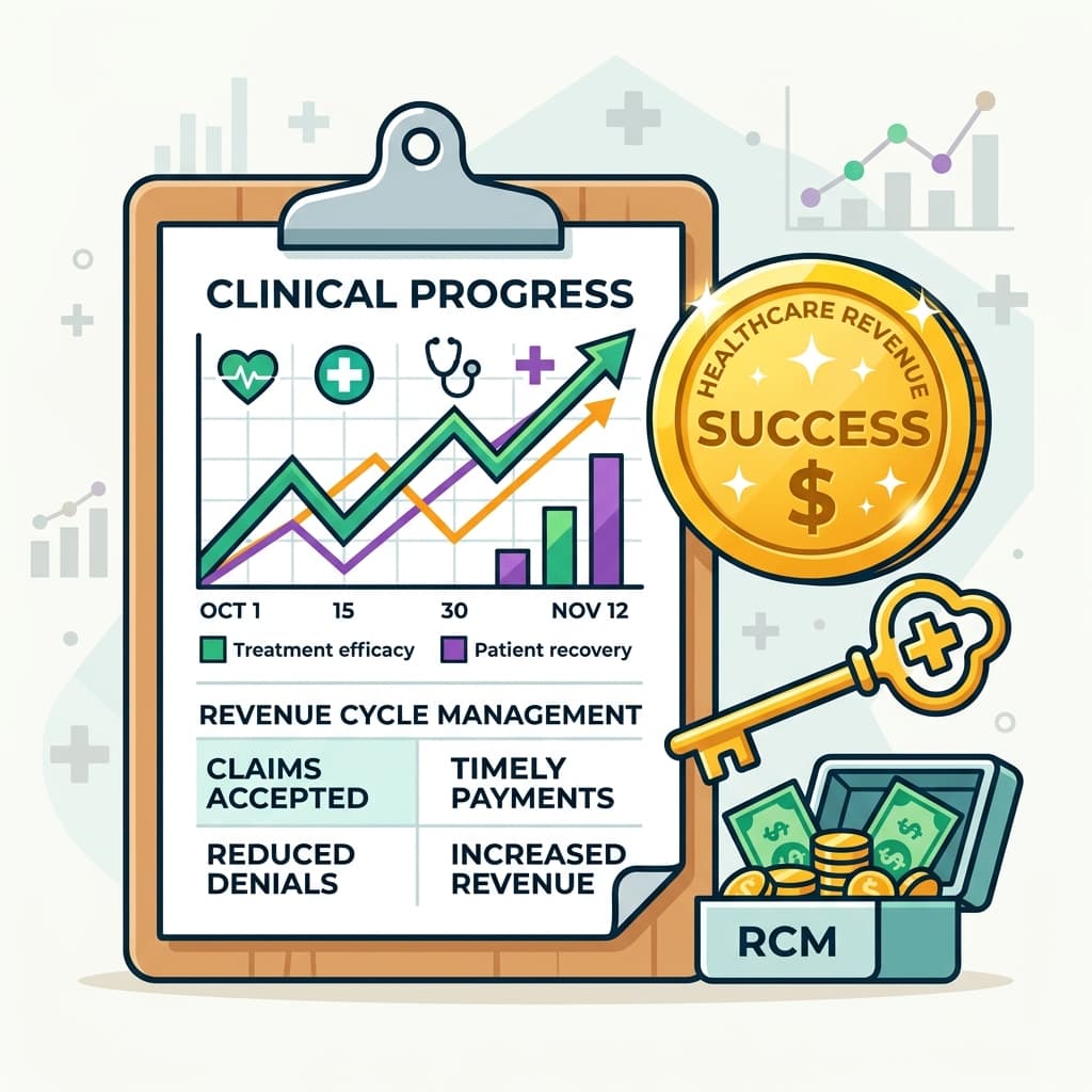 Chiropractic medical billing clipboard and graph charts