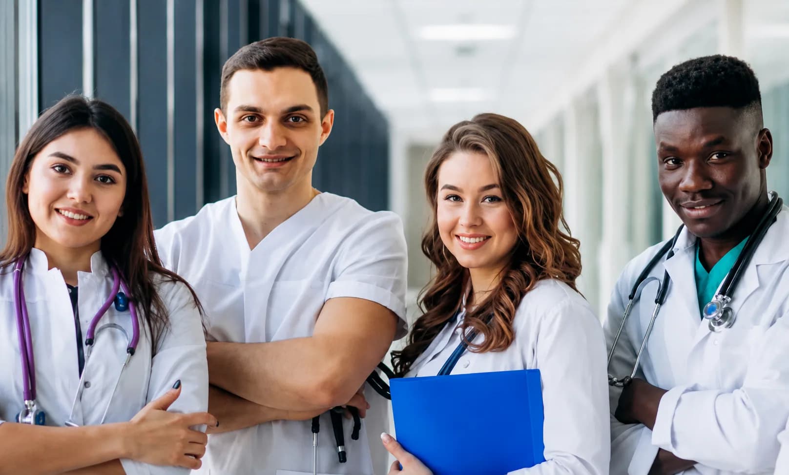 Healthcare professionals team smiling