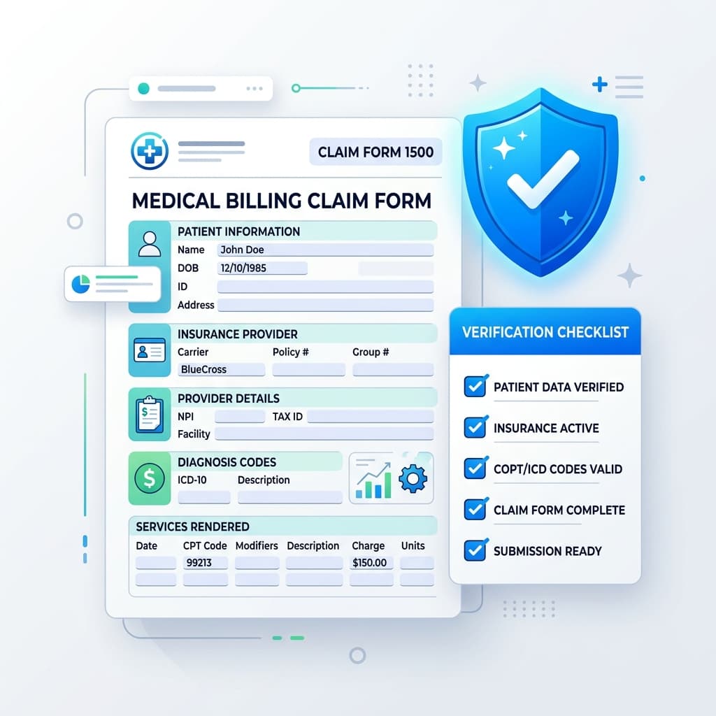 Checklist claims validation flat illustration